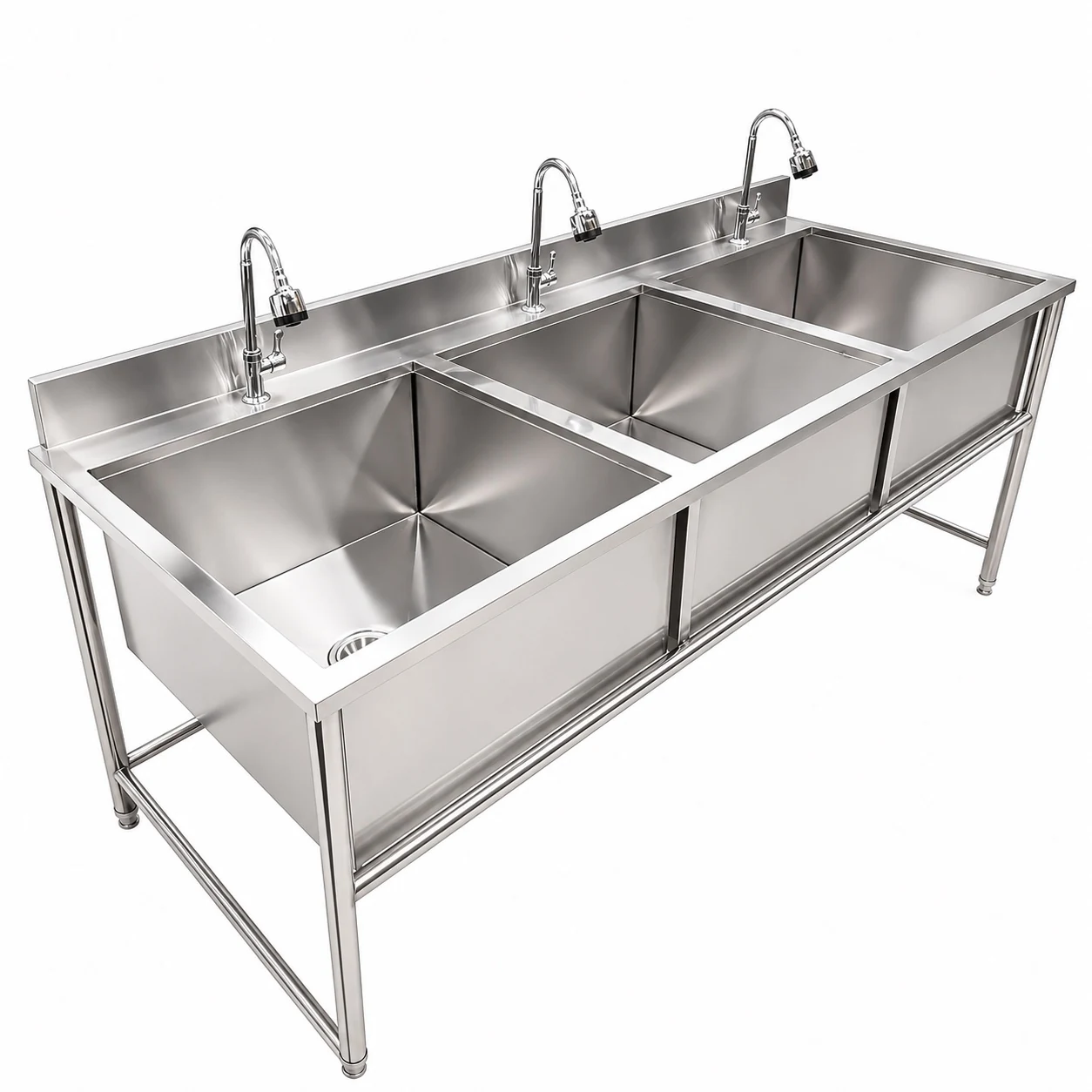 Triple sink stainless Flaf Metal